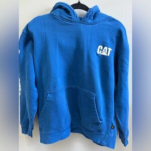 CAT Caterpillar Men’s Hooded Sweatshirt. Size Large. Blue. Heavyweight